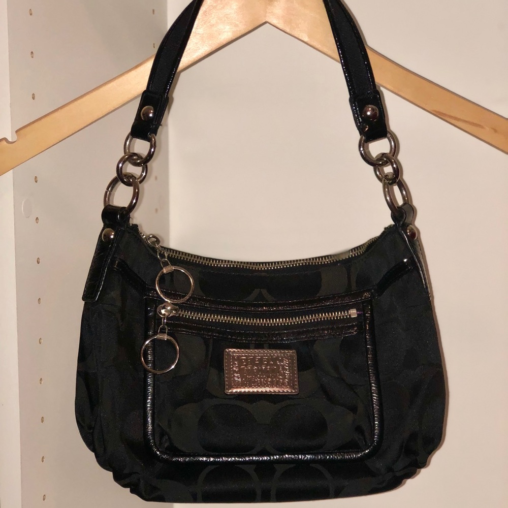 Coach Black Small Bag Purple Interior